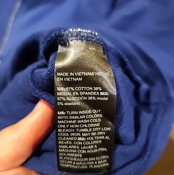 Chicos Size 3 US XL Deep Blue Half Zip Pullover Top Jumper Sweatshirt Athleisure - Picture 2 of 5